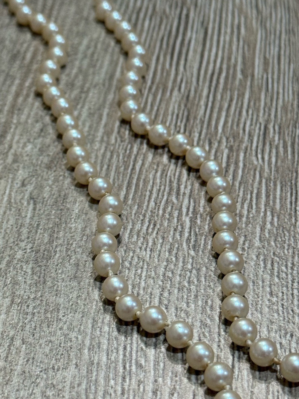 Vintage Pearl Necklace Strand Cream 26” - Picture 10 of 11